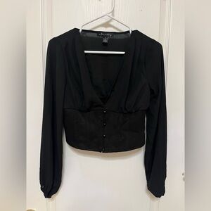 Black long sleeve blouse